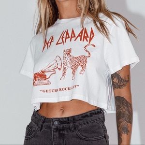 Princess Polly Def Leppard Crop Tee